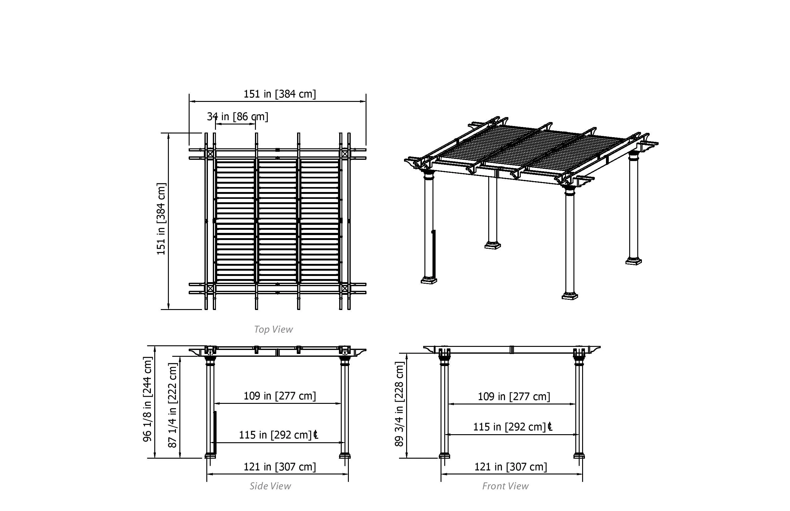 10x10 Preston Louvered Pergola - Image 6