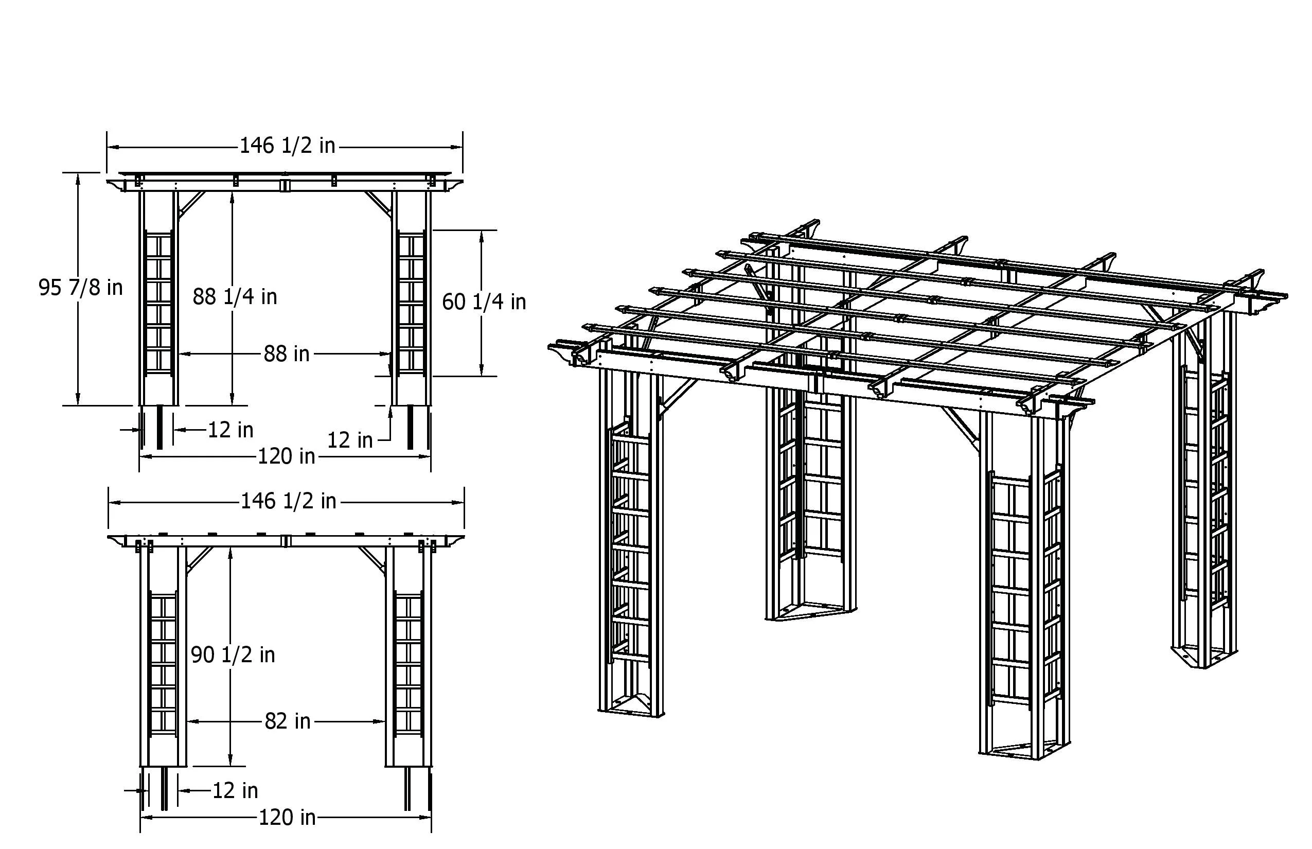 10x10 Trellis Pergola - Image 9